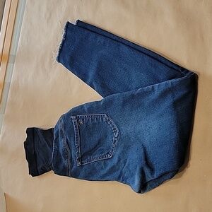 Jessica Simpson Size PXS Maternity Jeans, Med-Dark Wash, Raw Hem, Used Condition